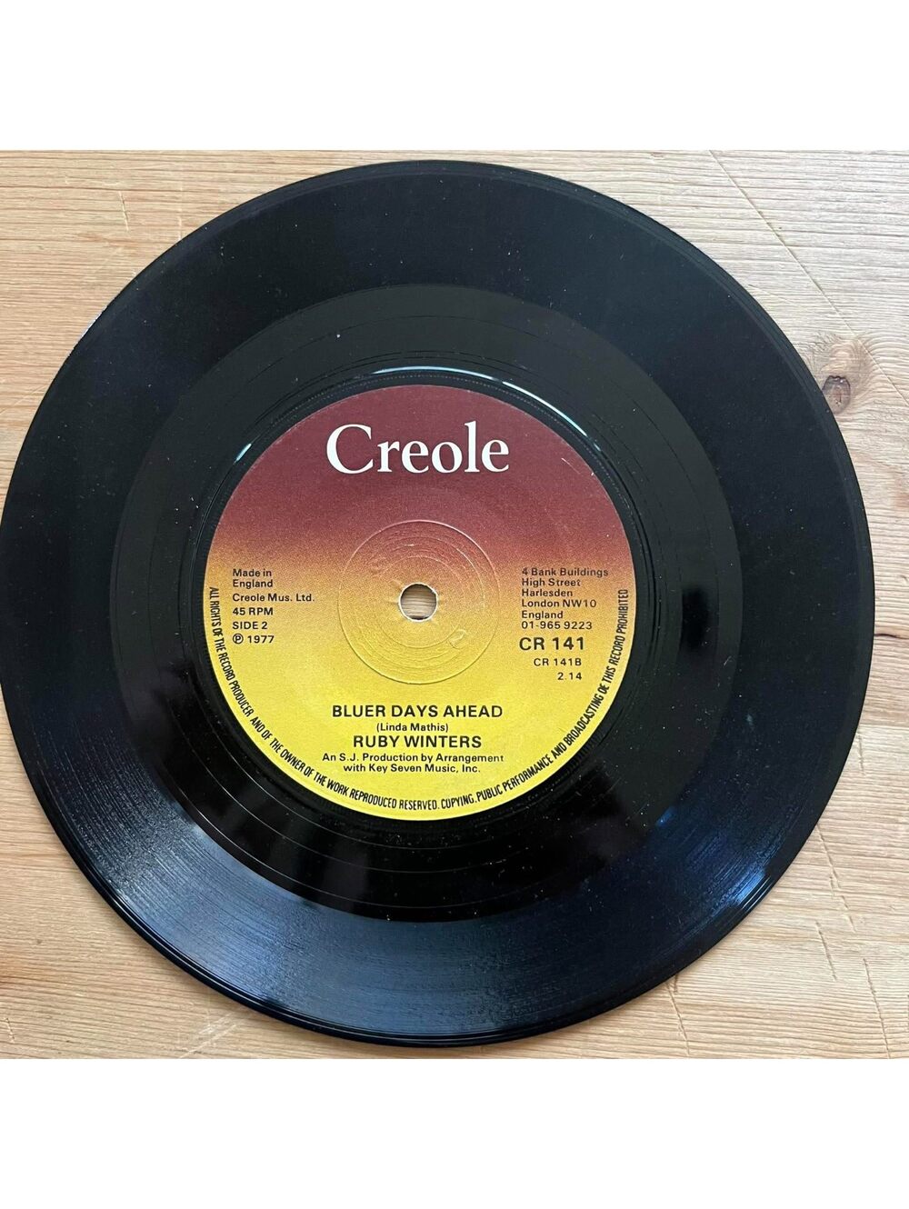Ruby Winters - Bluer Days Ahead/I Will! 45rpm VG+ R19